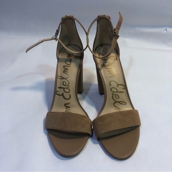 Sam Edelman Hazelnut Yaro Block Heel Ankle Strap Sandals Size 10.5 - Picture 4 of 12